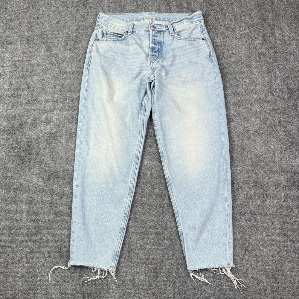 Old Navy High Rise Slouchy Taper Jeans Women's Size 4 Raw Hem Button Fly